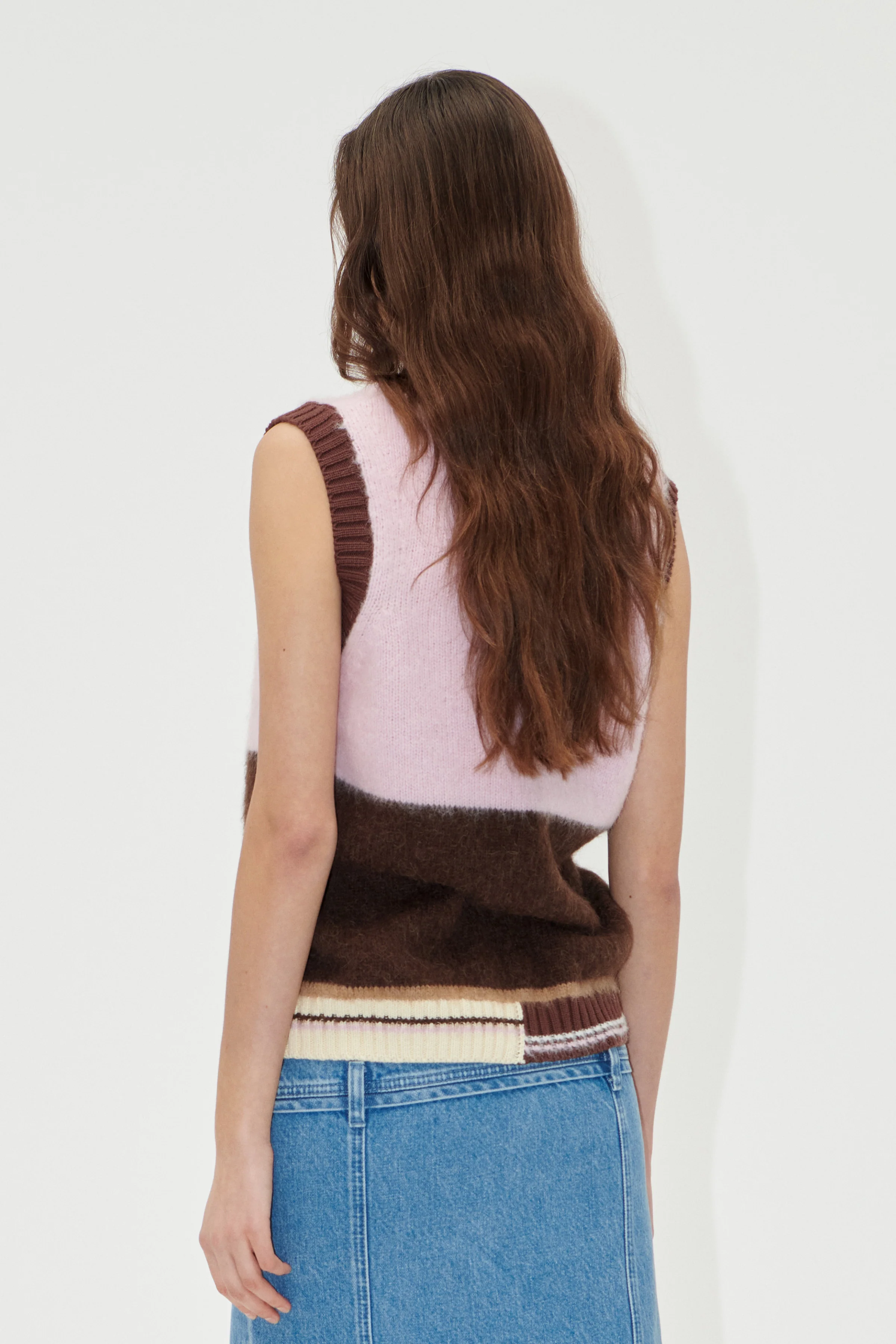 V Neckline Vest - Multi Stripes - Image 4