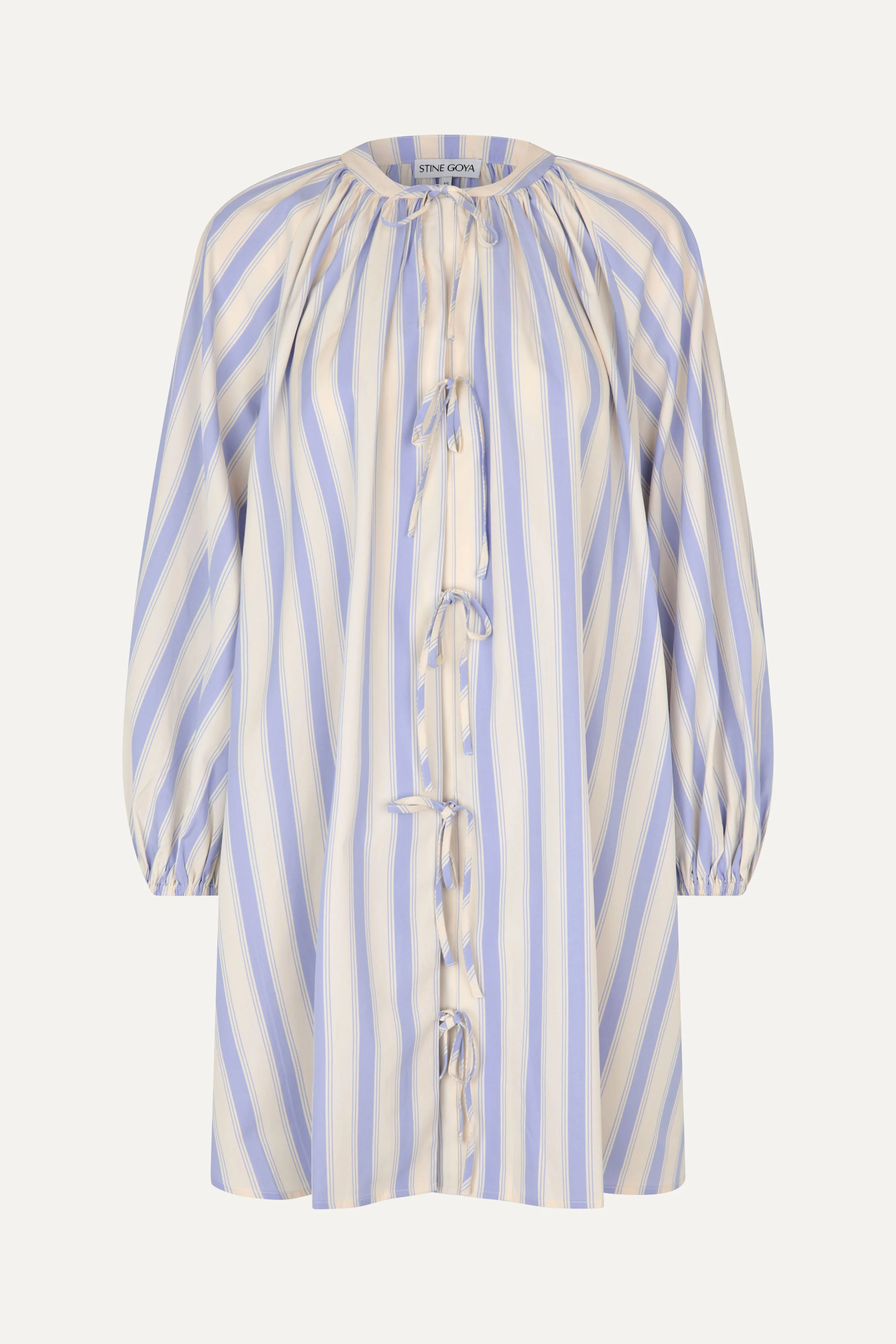 Voluminous Bow Dress - Pastel Stripes