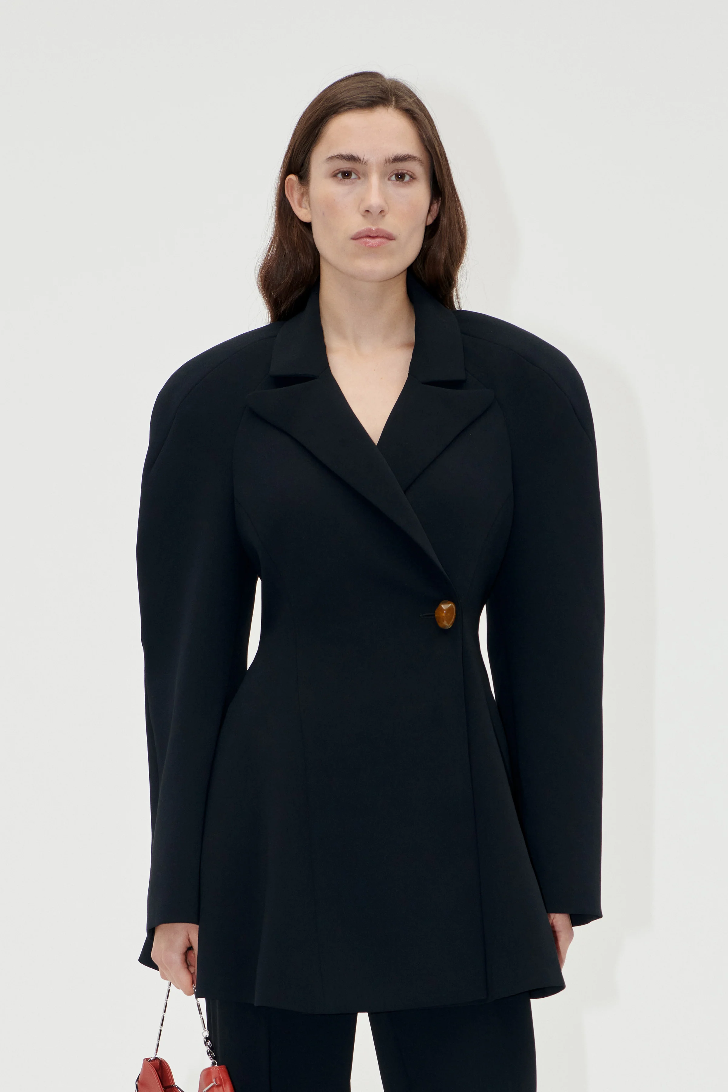 Voluminous Mini Coat Dress - Black - Image 3