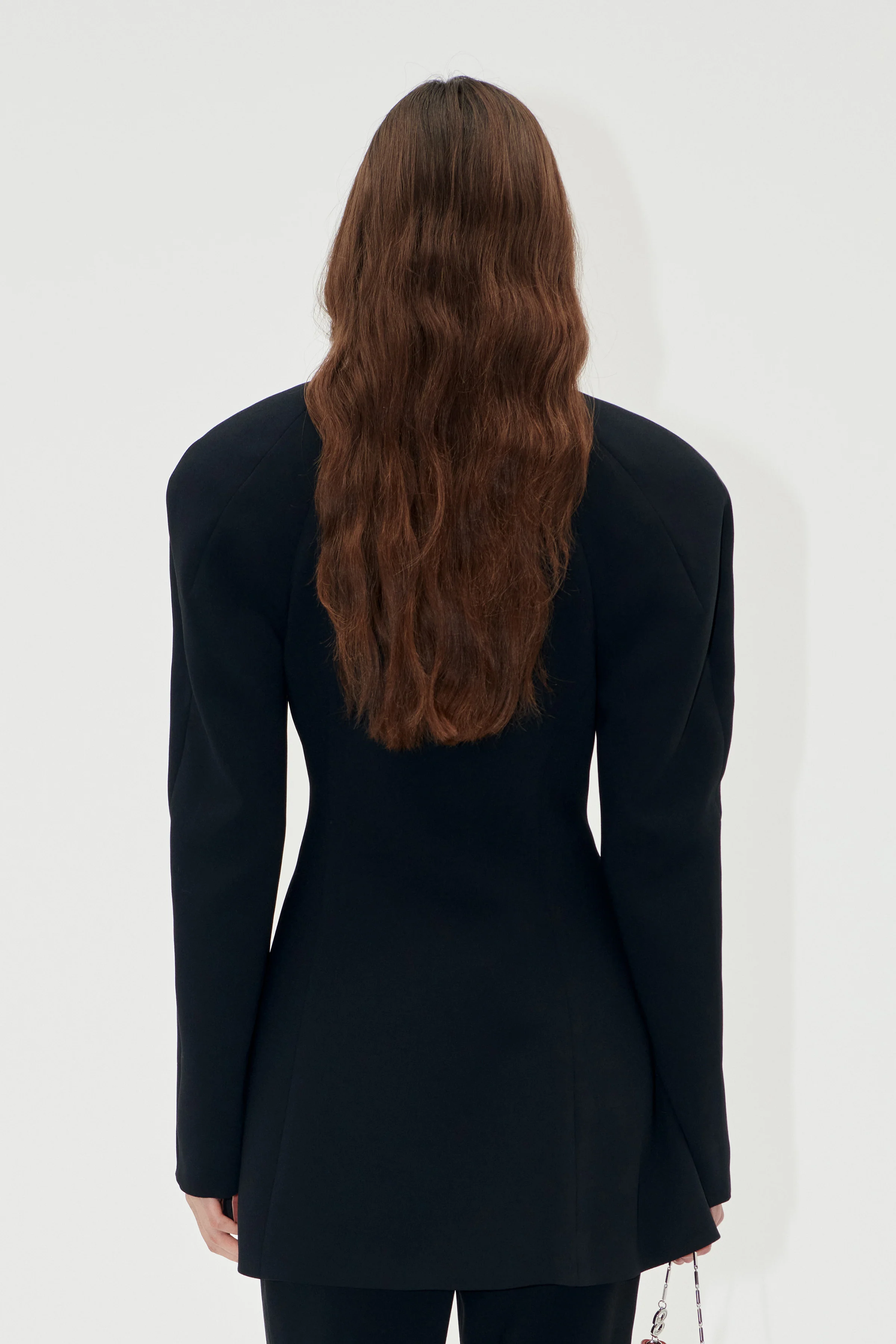 Voluminous Mini Coat Dress - Black - Image 4