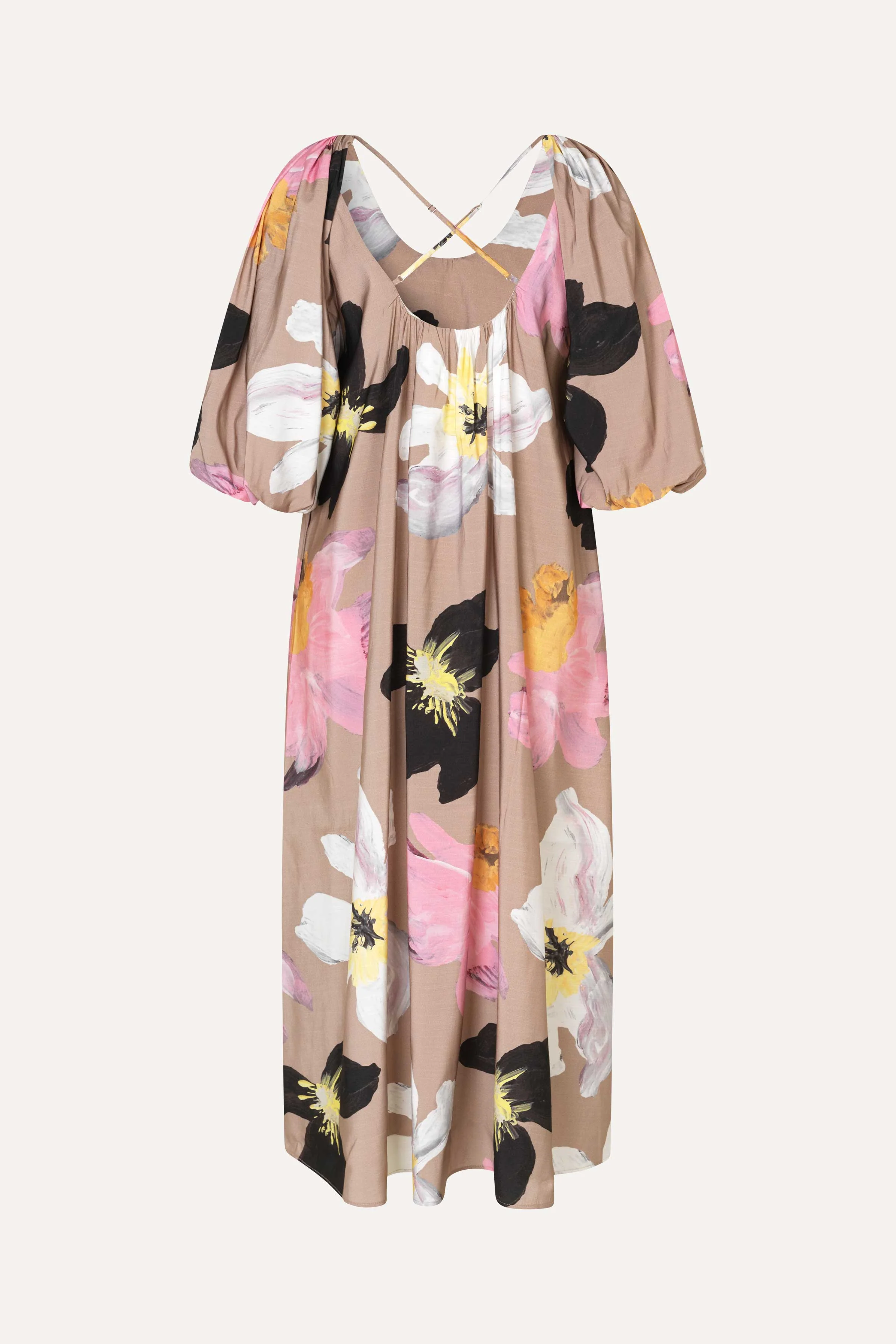 Voluminous Puff Sleeve Dress - Wild Flowers - Image 2